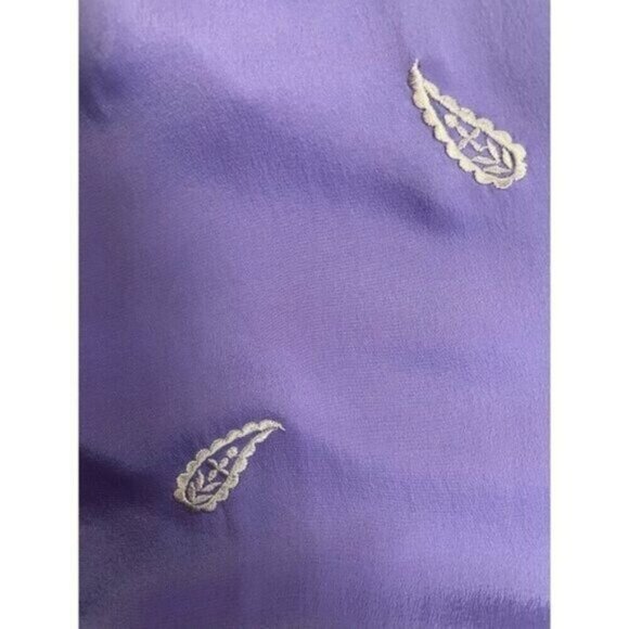 Vintage 1980's Diane Von Furstenberg Purple Silk Tunic Blouse Medium - Picture 3 of 4